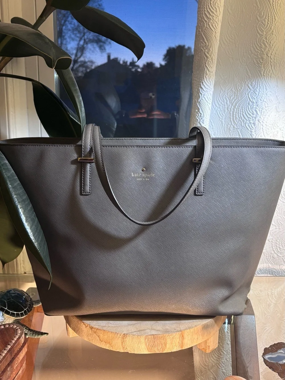 *NEW* Kate Spade New York Large Gray Tote Bag Saffiano Leather - Never Used